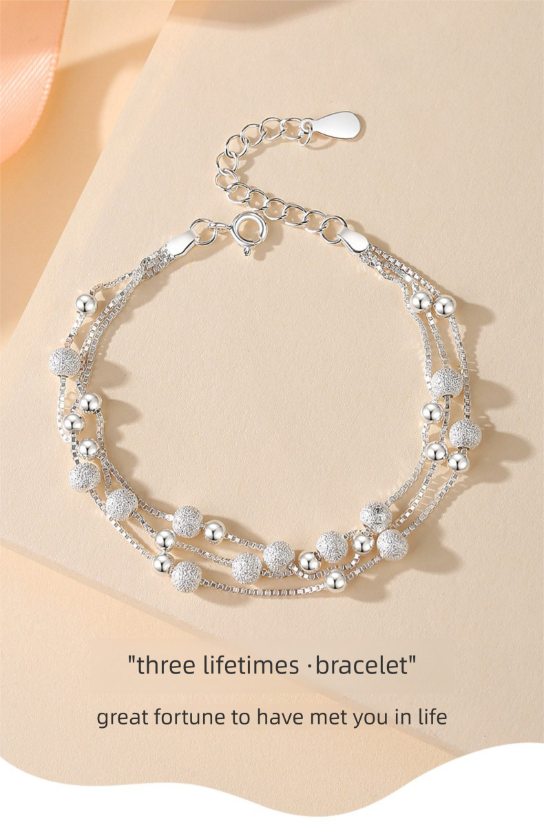 990 Pure Silver Tri-Braid Chain Bracelet | Minimalist Modern Jewelry | Zen-Inspired Dainty Gift for Women
