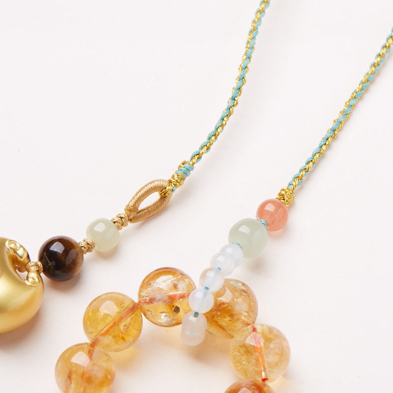 Splendid Future Multi-purpose Chinese 'Fortune Lock' Golden Aze Crystal Bag Charm