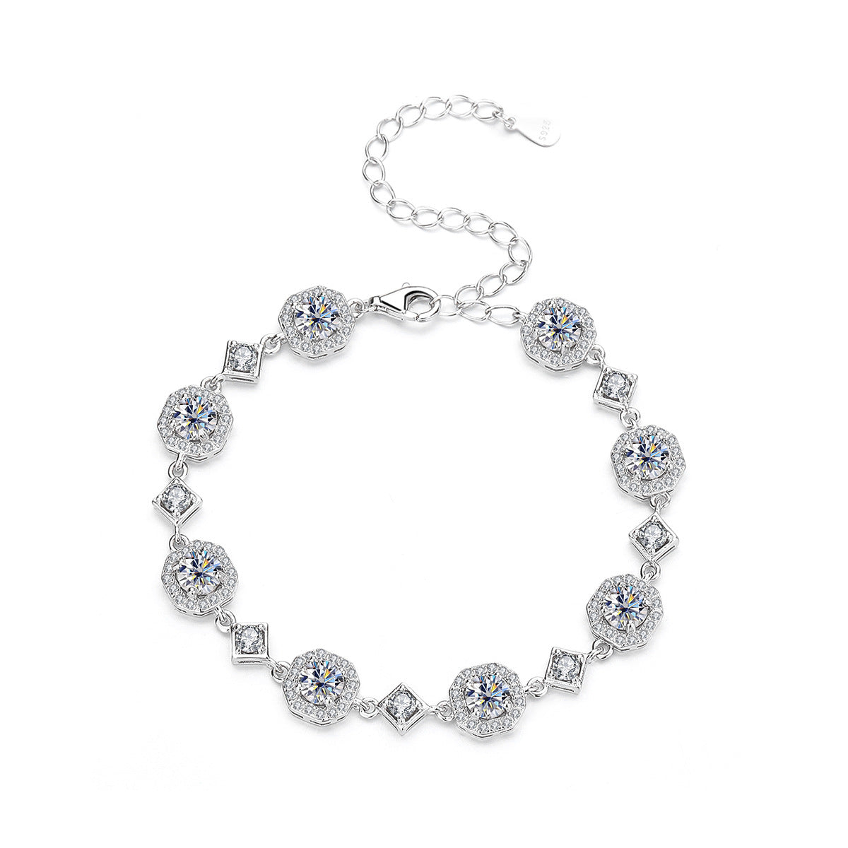S925 Sterling Silver Bracelet Fashion Moissanite Bracelet