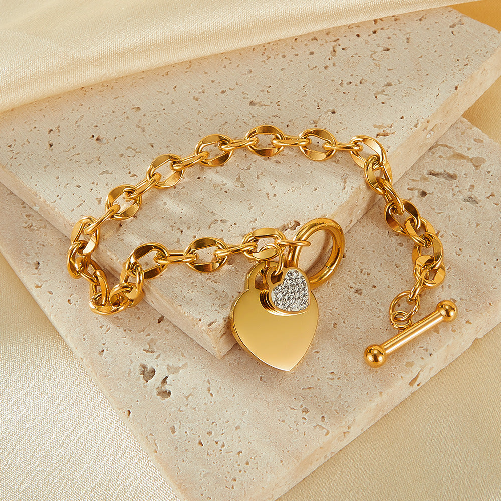Minimalist Heart Bracelet for Women - Titanium Steel European Jewelry | Elegant Everyday Chain