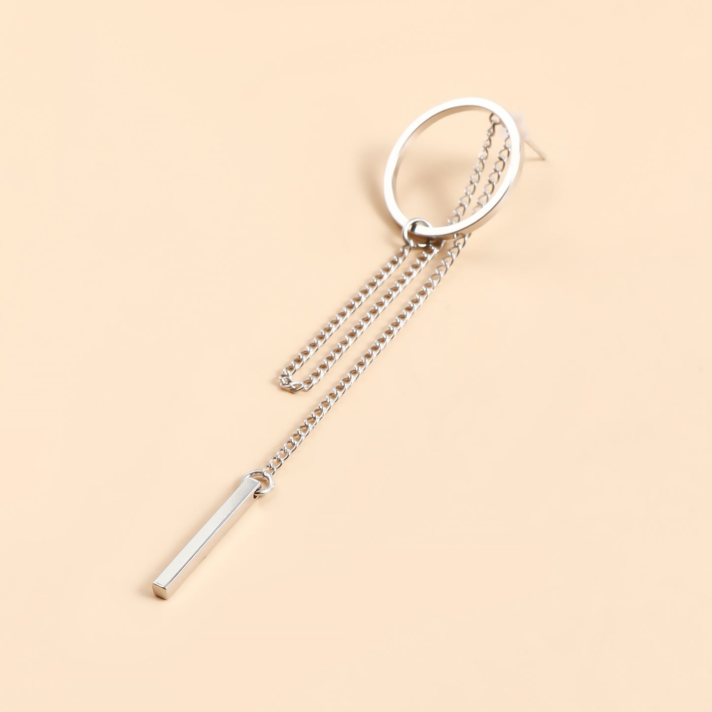 Geometric Cutout Hoop Earrings with Long Fringe | Minimalist Luxury Drop Dangles for Women