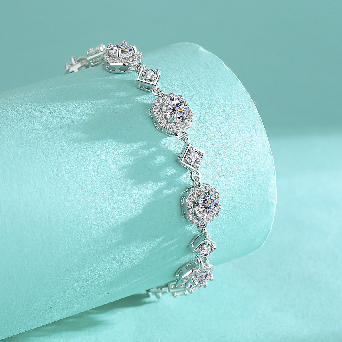 S925 Sterling Silver Bracelet Fashion Moissanite Bracelet