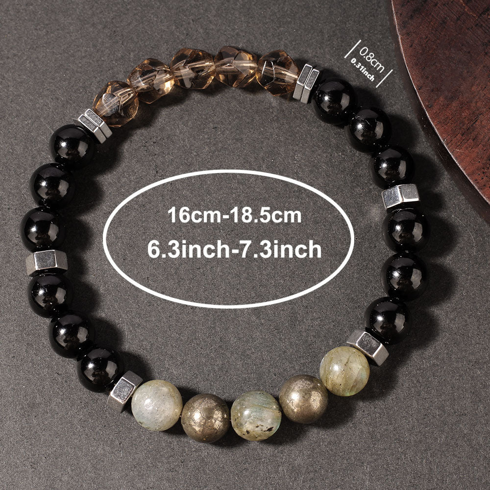 Punk Style Unisex Natural Stone Bracelet Crystal Bracelet Gift for Boyfriend