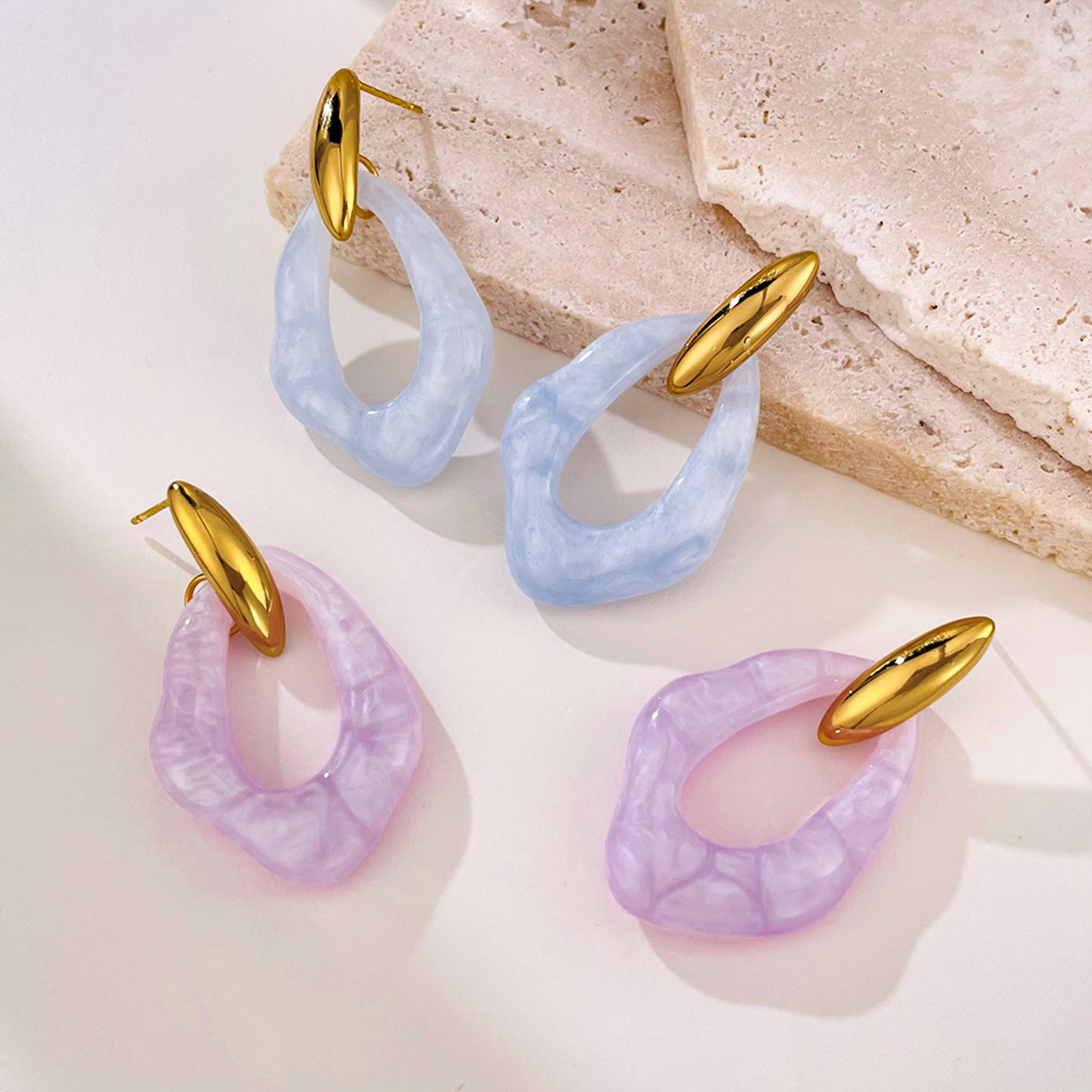 Trendy Titanium Steel Earrings - Summer Vacation Hoops