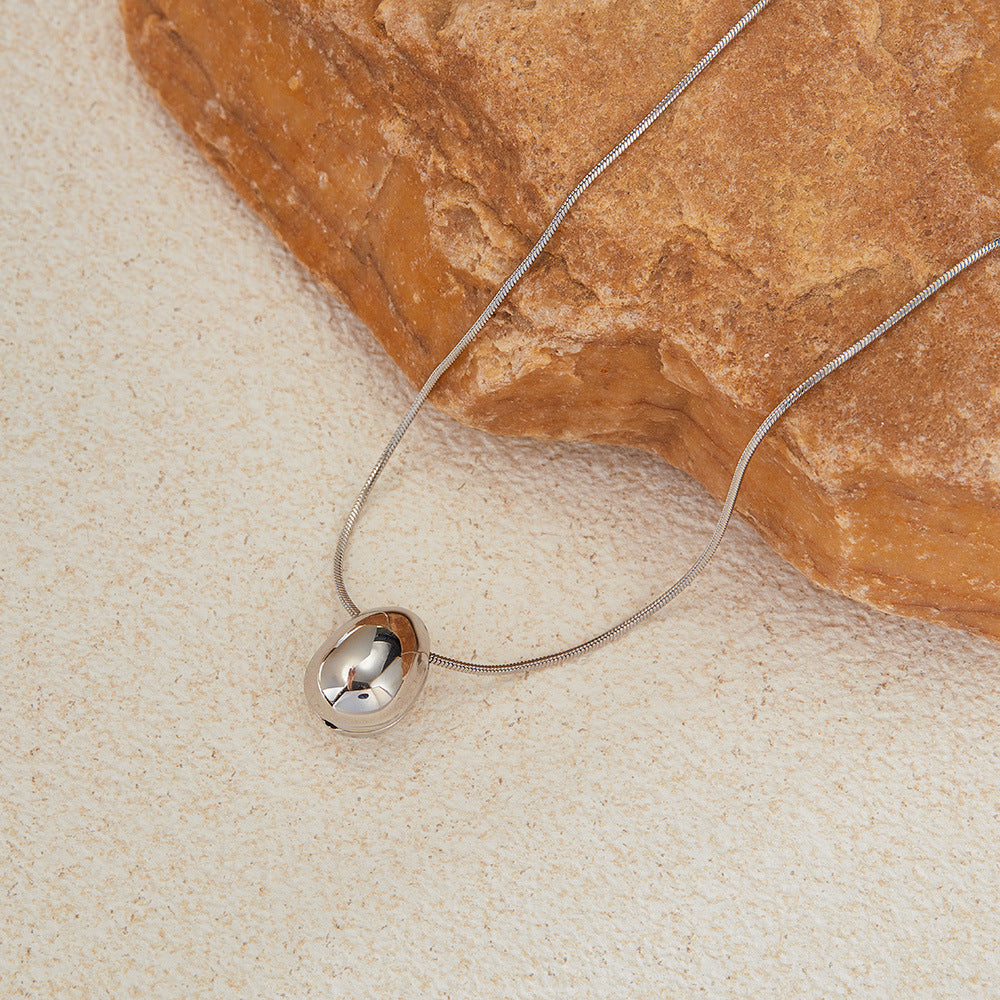 Teardrop Pendant Titanium Steel Necklace for Women - Minimalist Dainty Stainless Steel Jewelry | Trendy Versatile Layering Chain