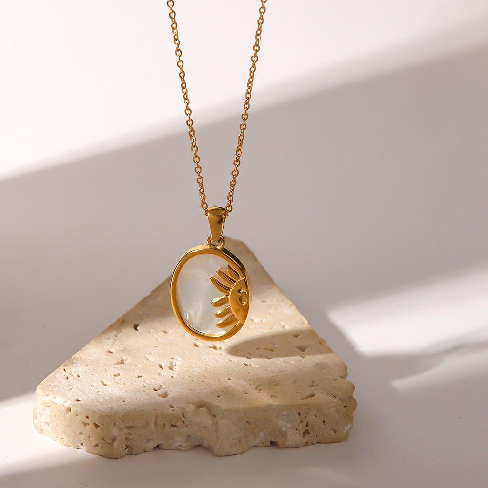 Romantic Vintage Heart Necklace Gift for Her Stainless Steel & Pearl