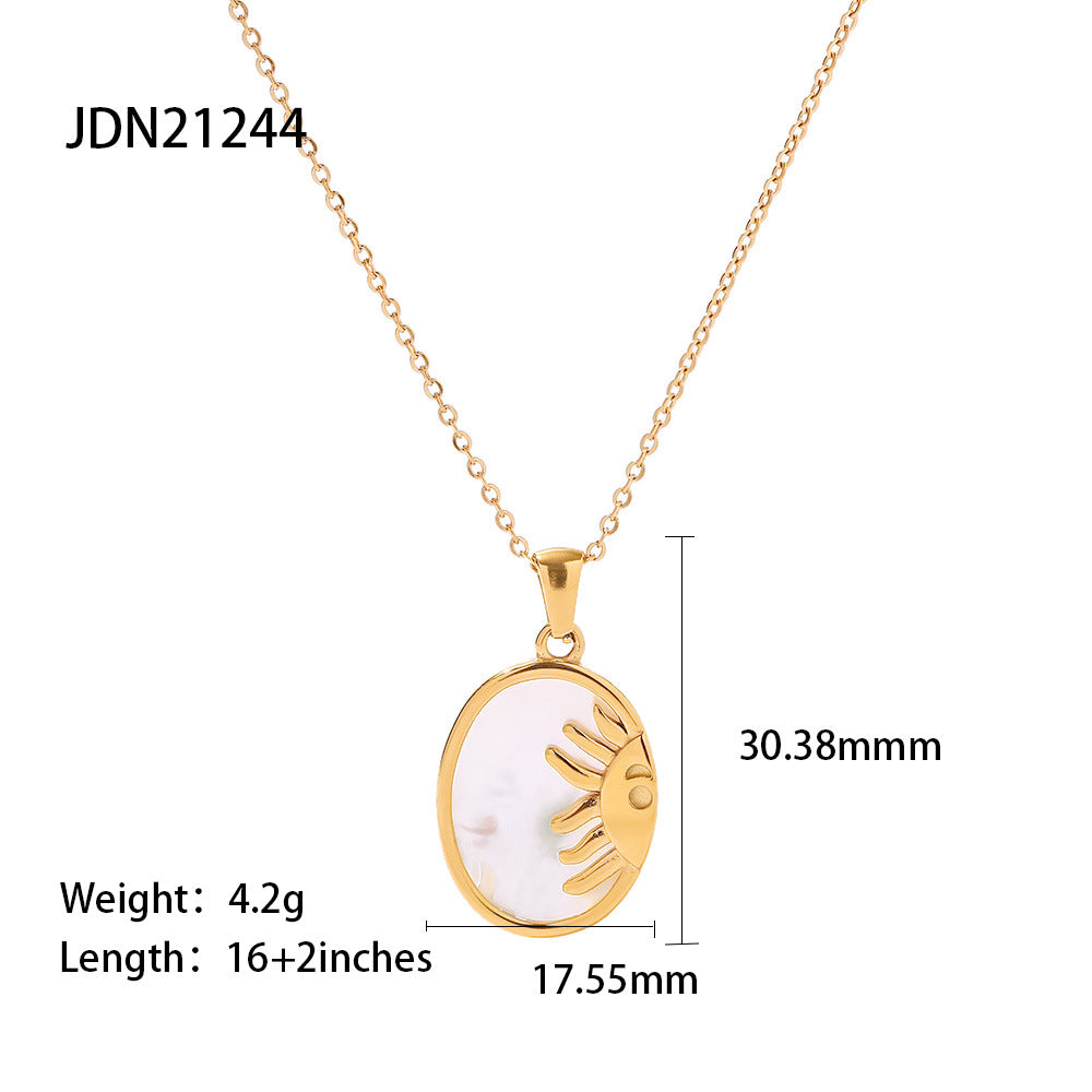 Romantic Vintage Heart Necklace Gift for Her Stainless Steel & Pearl