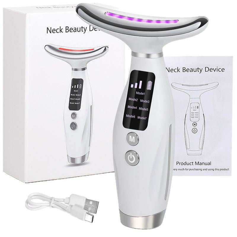 Neck Beauty Device 7 Colors Light Beauty Device Lifting Firming Face Neck Multi-Functional Massager Reducing Neck Wrinkles
