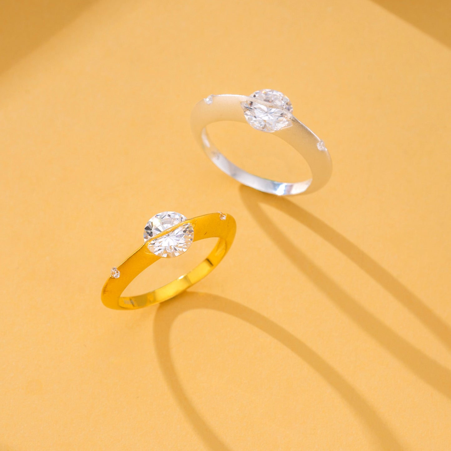 S925 Sterling Silver Matte Cosmic Star Rotatable Ring Planet Sparkling Niche Design Sivler Ring