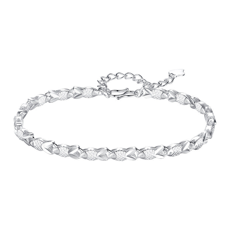 999 Pure Silver Koi Bracelet for Women | Tarnish-Resistant Gift for Her