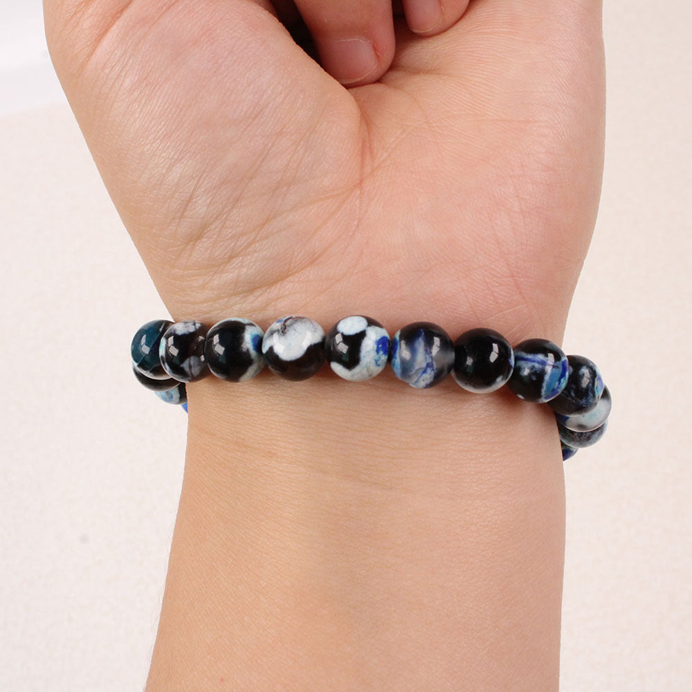 Natural Stone Bracelet Blue Agate Stone Sports Fashion Gift