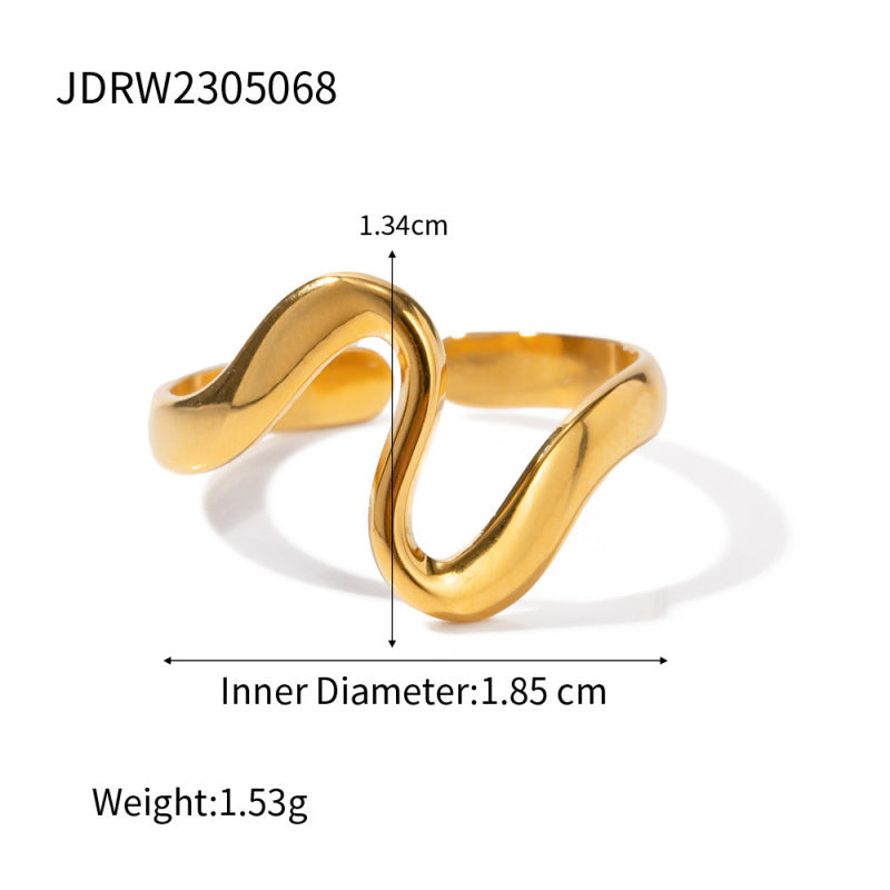 Minimalist Serpent Ring - Adjustable Titanium Steel Coil Band, Unique Geometric Shape