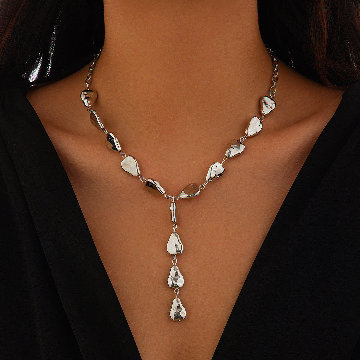 Baroque Irregular Y-shaped Collarbone Chain Ins Style Necklace for Women Collarbone Chain