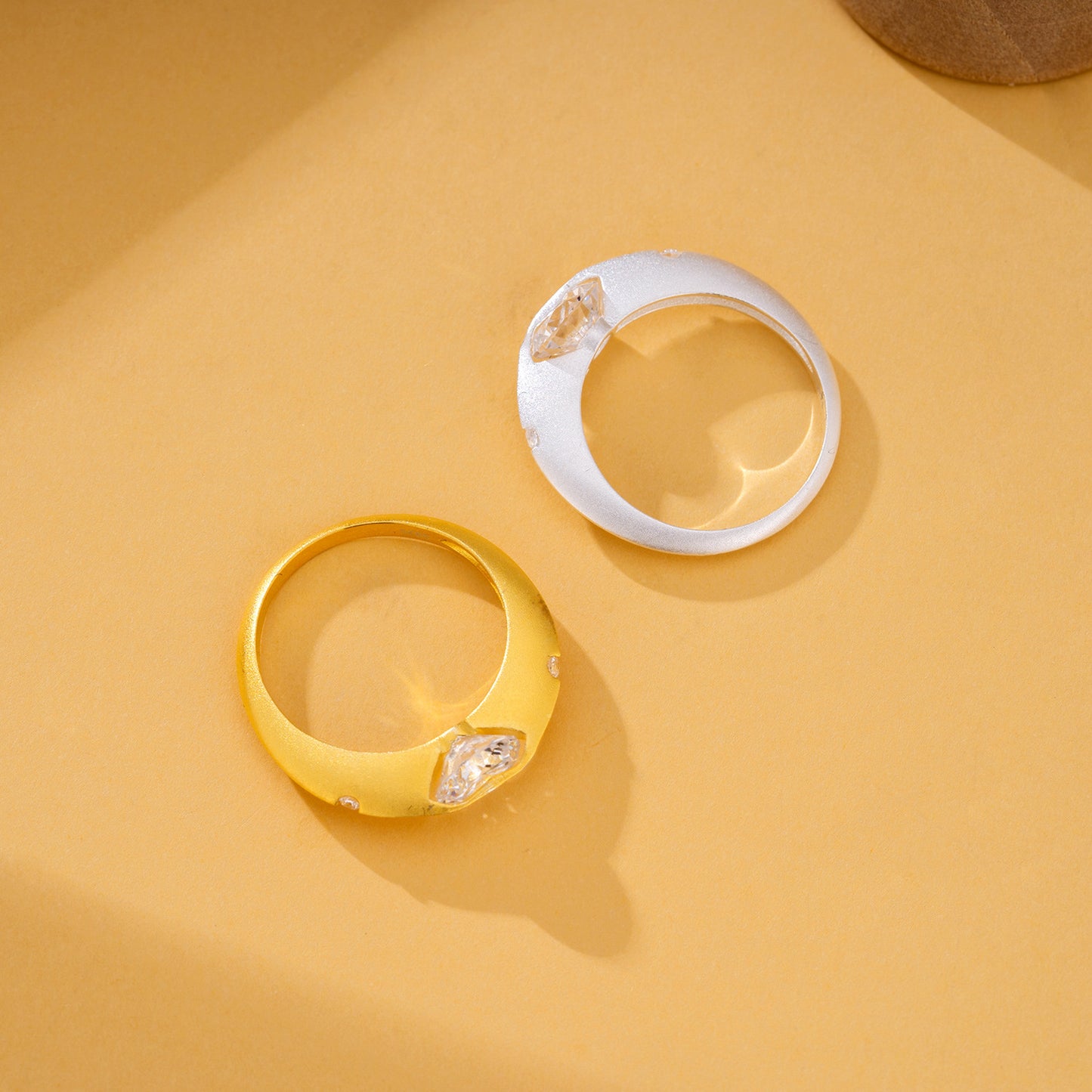 S925 Sterling Silver Matte Cosmic Star Rotatable Ring Planet Sparkling Niche Design Sivler Ring