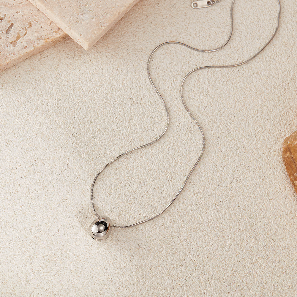 Teardrop Pendant Titanium Steel Necklace for Women - Minimalist Dainty Stainless Steel Jewelry | Trendy Versatile Layering Chain