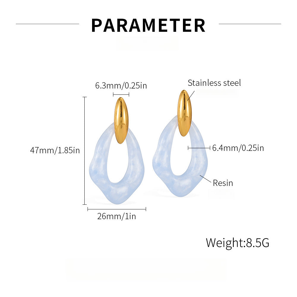 Trendy Titanium Steel Earrings - Summer Vacation Hoops