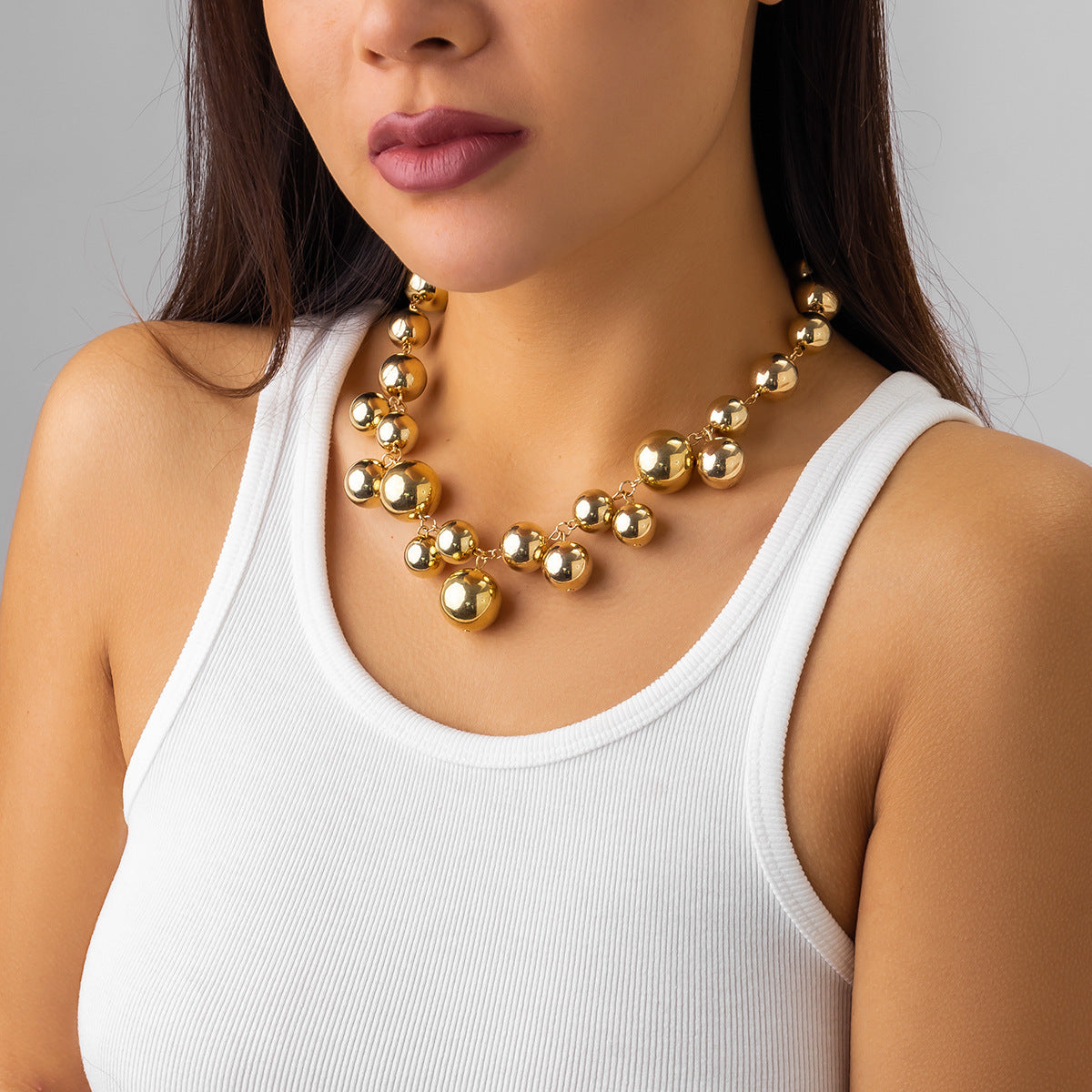 Light Luxury French Retro Imitation Pearl Necklace for Women Punk Style Necklace