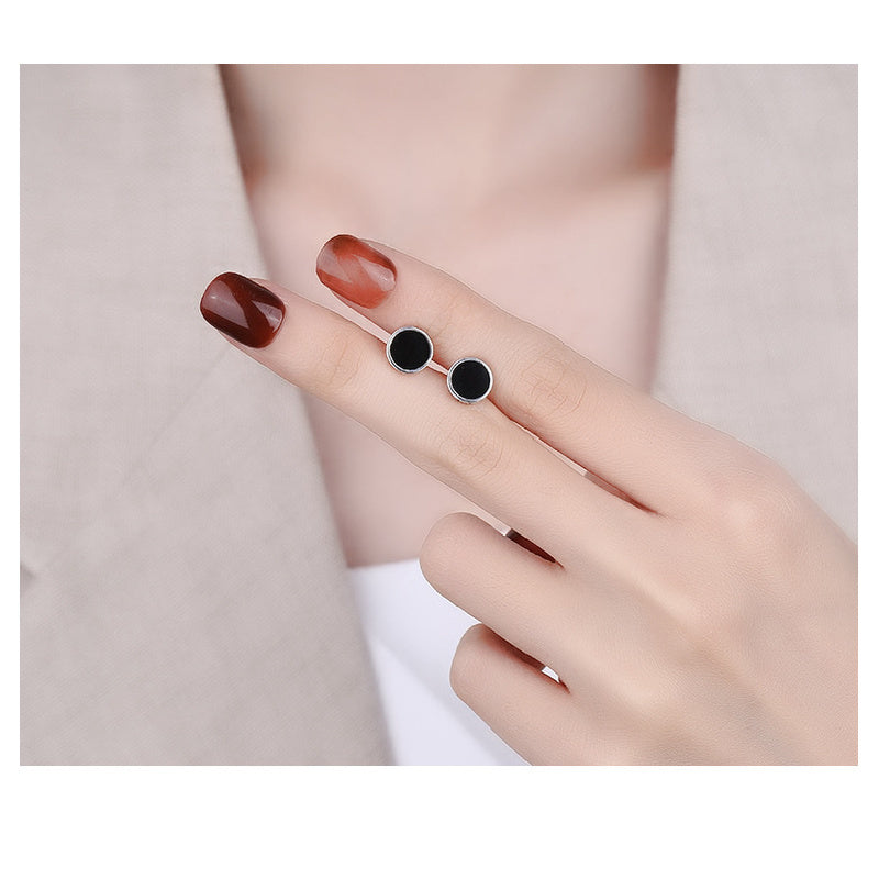 S925 Sterling Silver Stud Earrings Harajuku Style Enamel Resin Creative Pattern Stud Earrings
