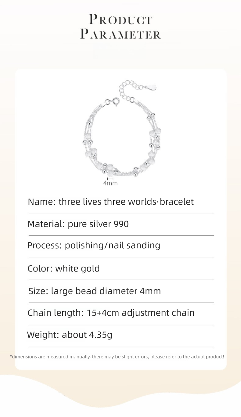 990 Pure Silver Tri-Braid Chain Bracelet | Minimalist Modern Jewelry | Zen-Inspired Dainty Gift for Women