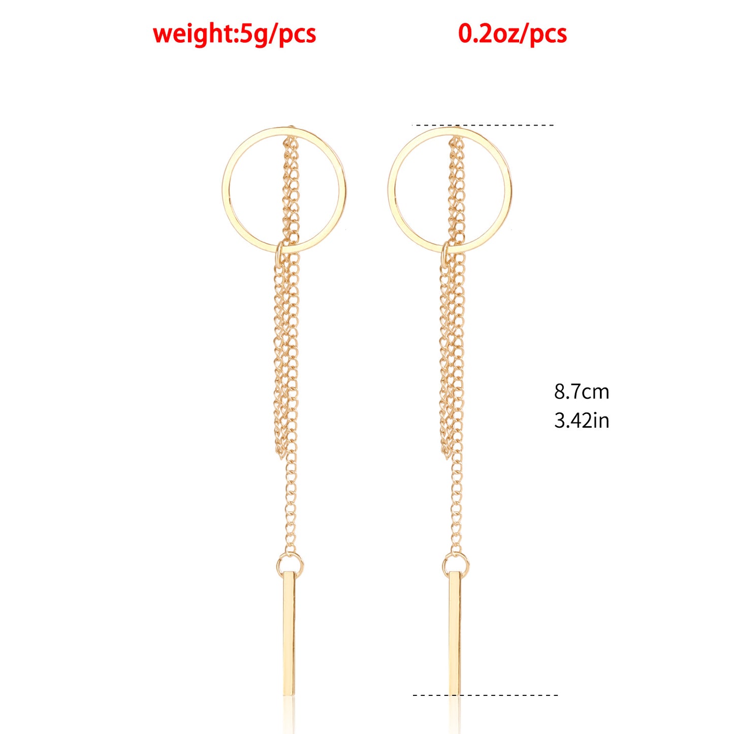 Geometric Cutout Hoop Earrings with Long Fringe | Minimalist Luxury Drop Dangles for Women