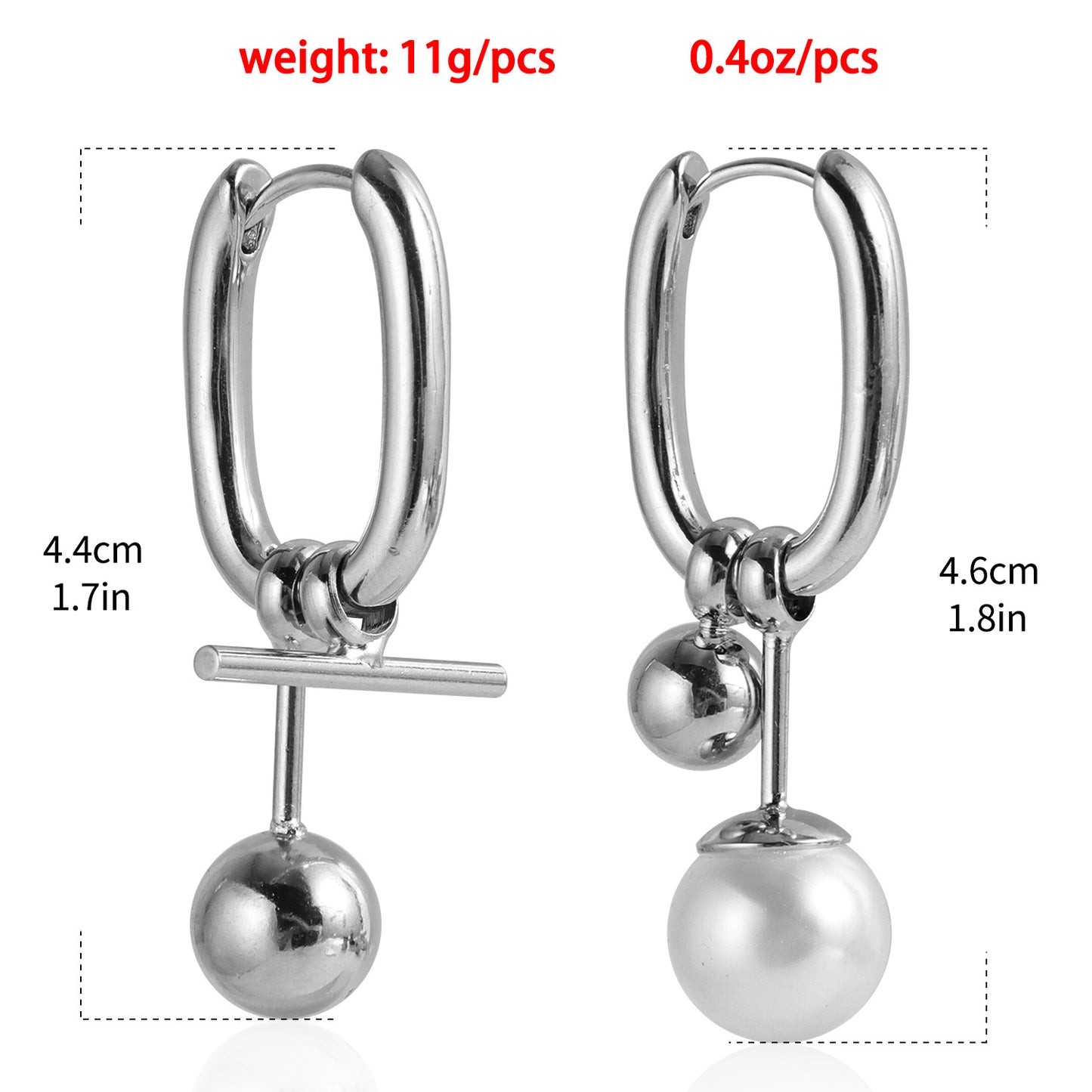 U-Shaped Pearl Earrings - Hollow Geometric Drop Ear Climbers | Minimalist Shell Jewelry