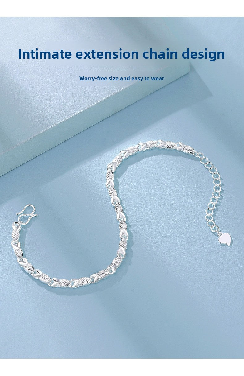999 Pure Silver Koi Bracelet for Women | Tarnish-Resistant Gift for Her