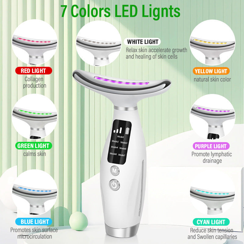 Neck Beauty Device 7 Colors Light Beauty Device Lifting Firming Face Neck Multi-Functional Massager Reducing Neck Wrinkles