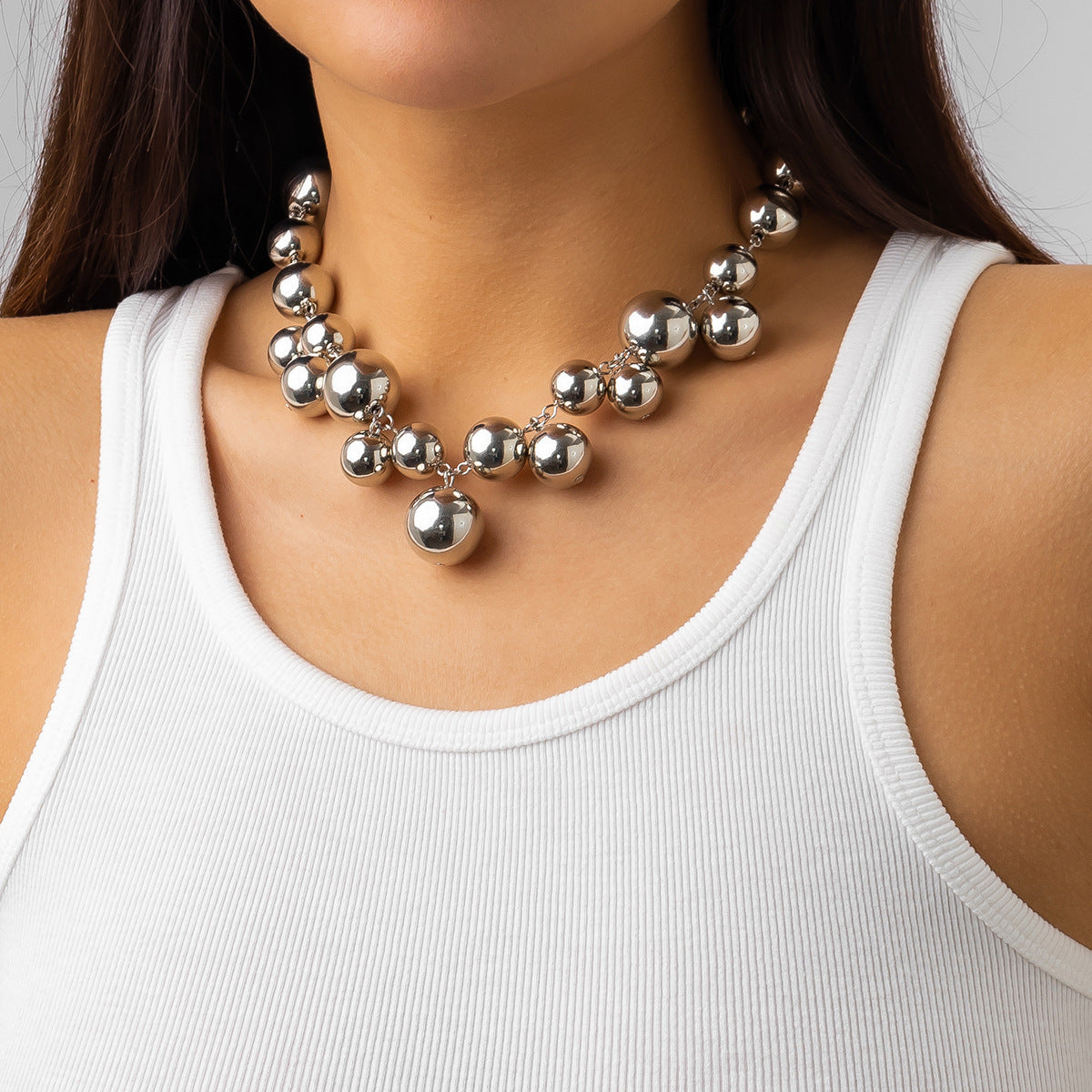 Light Luxury French Retro Imitation Pearl Necklace for Women Punk Style Necklace