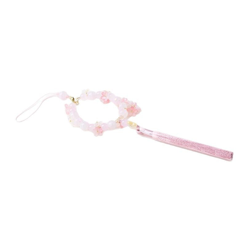 Osmanthus Cherry Blossom & Tassel Glass Bag Charm