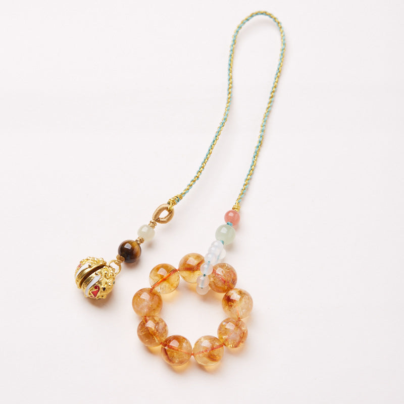 Splendid Future Multi-purpose Chinese 'Fortune Lock' Golden Aze Crystal Bag Charm