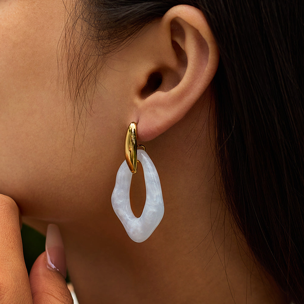 Trendy Titanium Steel Earrings - Summer Vacation Hoops