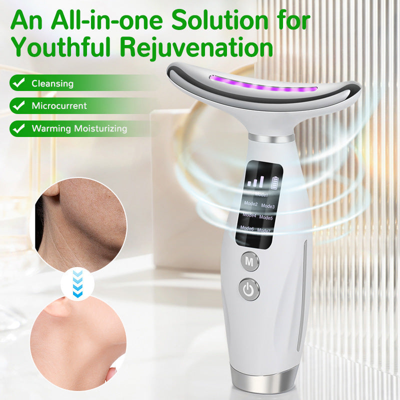 Neck Beauty Device 7 Colors Light Beauty Device Lifting Firming Face Neck Multi-Functional Massager Reducing Neck Wrinkles
