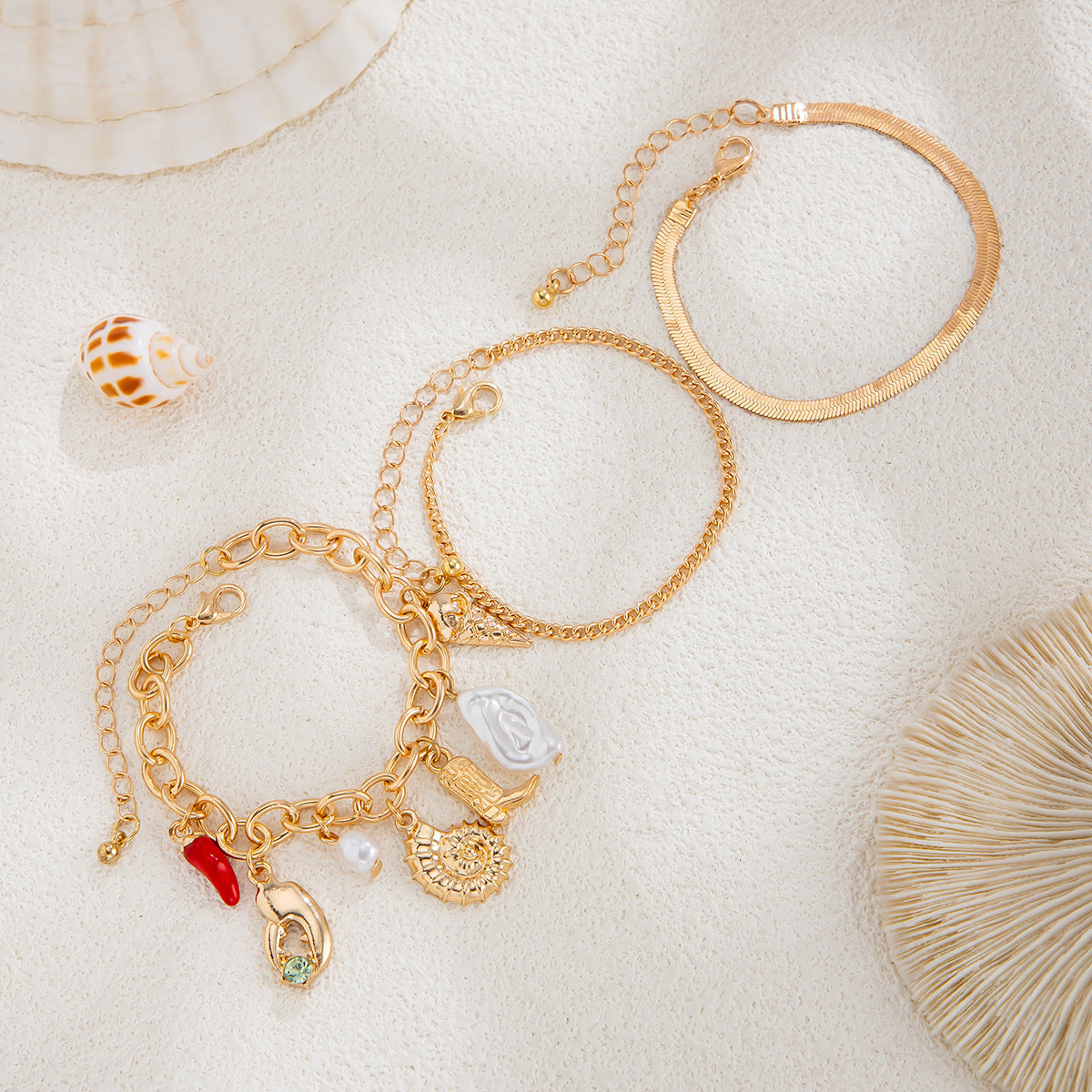 Multi-Pendant Layered Bracelet - Dainty Stackable Chain for Women | Minimalist Luxury Jewelry