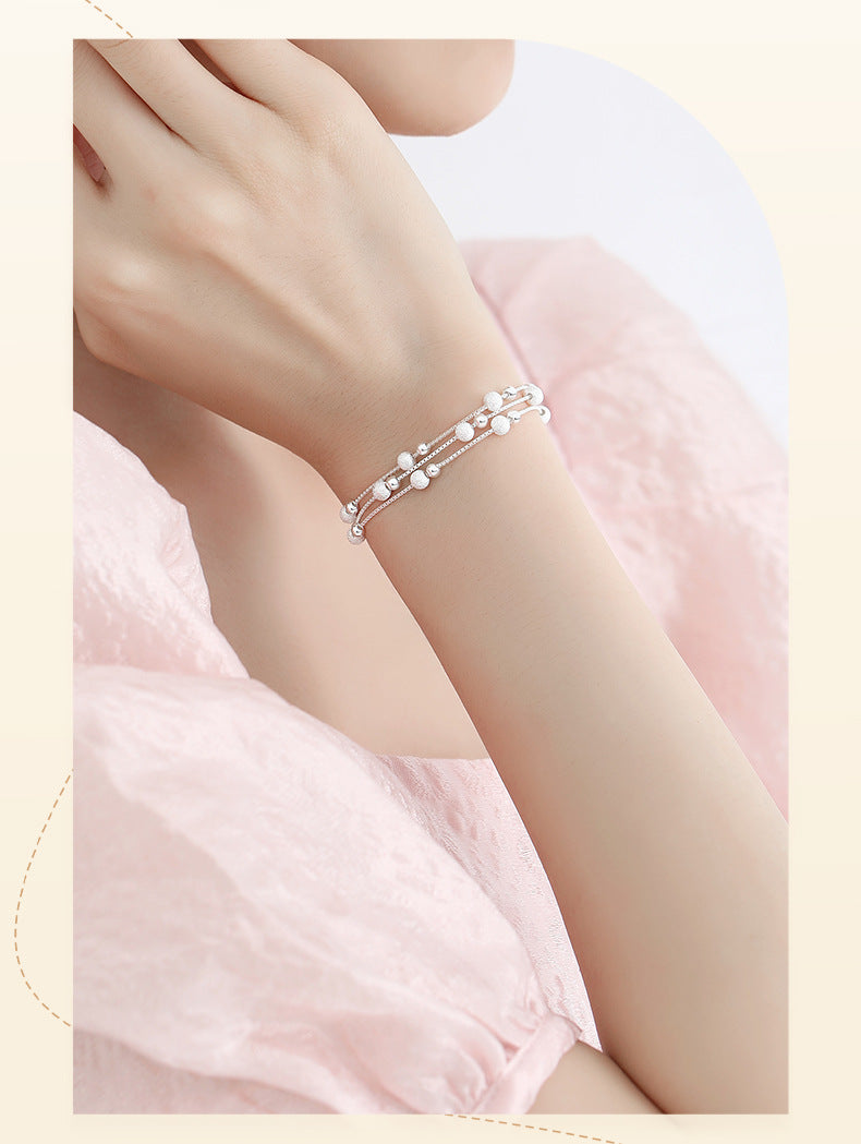 990 Pure Silver Tri-Braid Chain Bracelet | Minimalist Modern Jewelry | Zen-Inspired Dainty Gift for Women