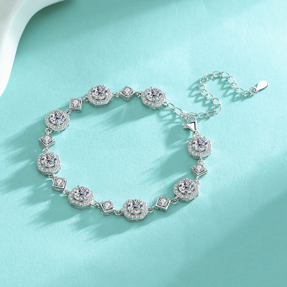 S925 Sterling Silver Bracelet Fashion Moissanite Bracelet