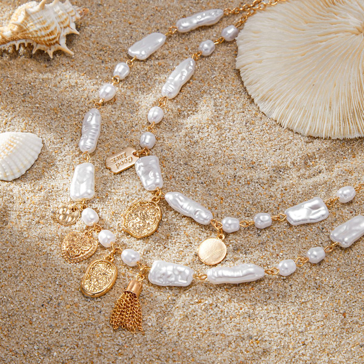 French-Inspired Pearl Beaded Necklace Dainty Layering Chain Y2K Jewelry for Women