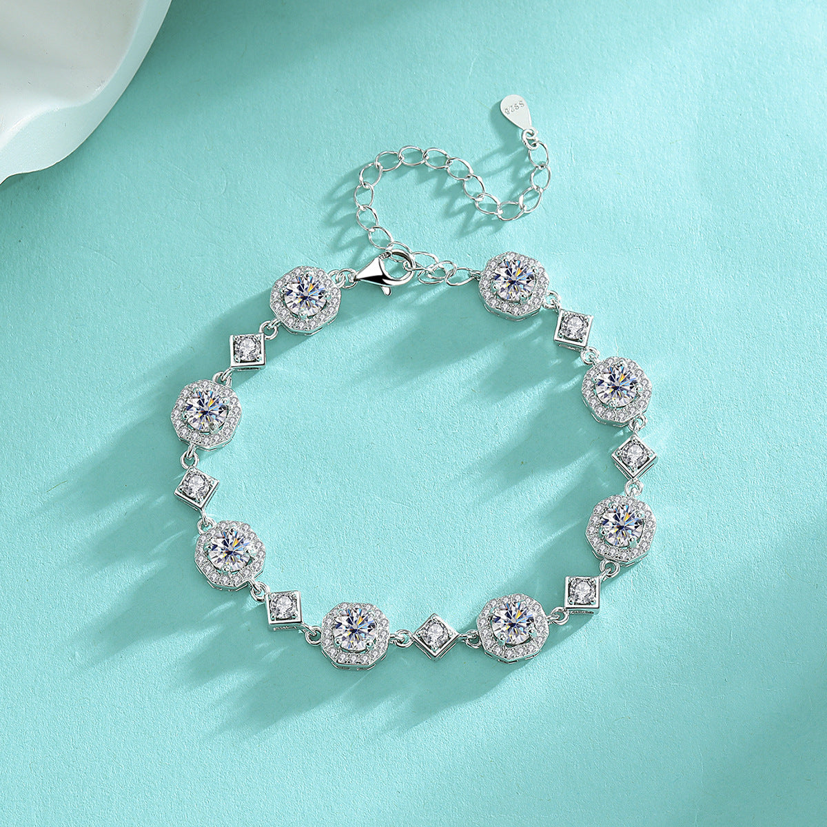 S925 Sterling Silver Bracelet Fashion Moissanite Bracelet