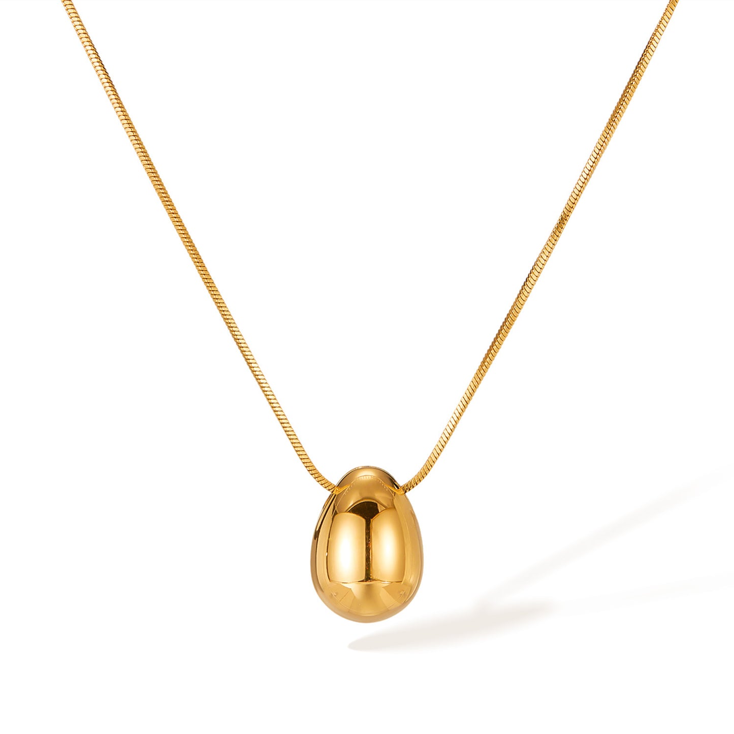 Teardrop Pendant Titanium Steel Necklace for Women - Minimalist Dainty Stainless Steel Jewelry | Trendy Versatile Layering Chain