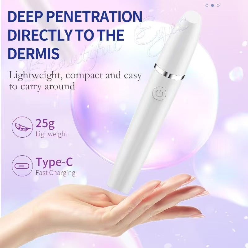 Beauty Device New Electric Eye Massager for Reducing Eye Wrinkles and Bags, Blue and Red Light Therapy Eye Cream Applicator, Lip Massager Eye Massager