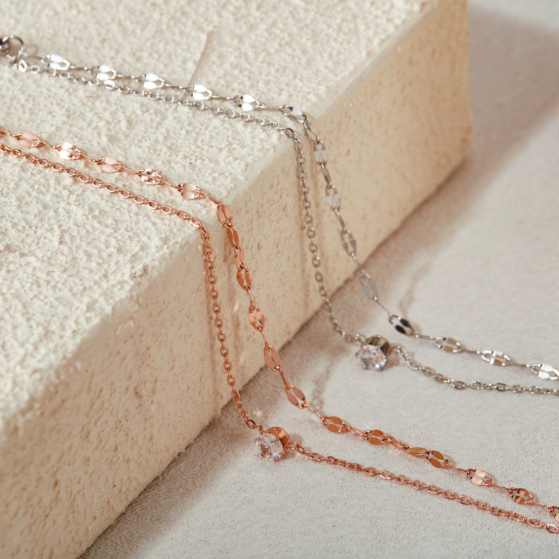 Zircon Titanium Steel Bracelet for Girls - Minimalist Dainty Hand Chain, Trendy Ins Fashion Jewelry