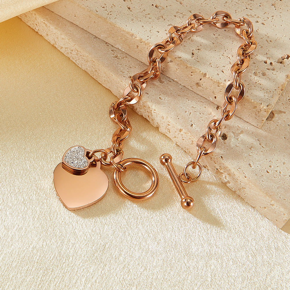 Minimalist Heart Bracelet for Women - Titanium Steel European Jewelry | Elegant Everyday Chain