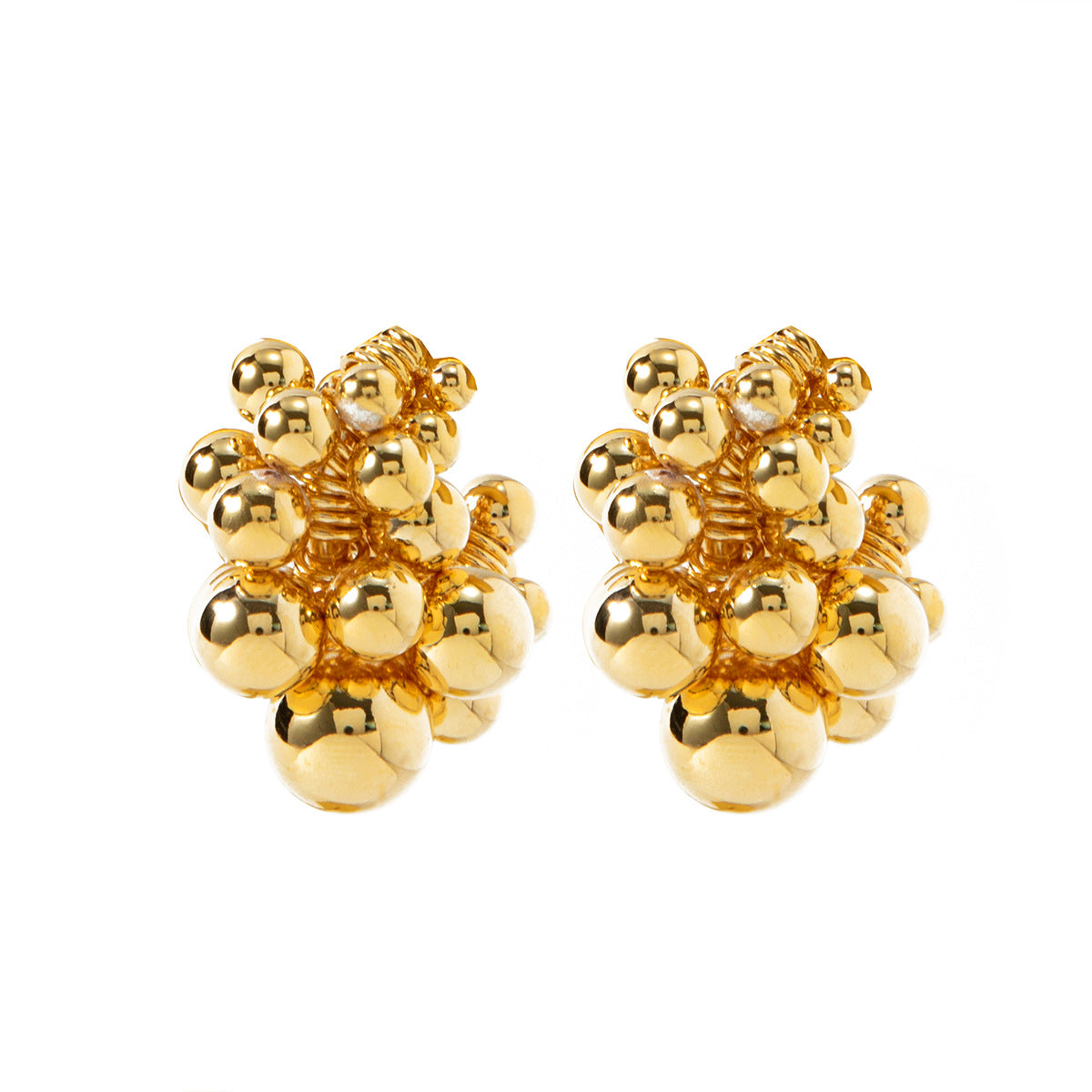 18K Gold Plated Ball Drop Earrings - Y2K Chunky Hoop Earrings for Women | Luxury Minimalist Ear Jewelry