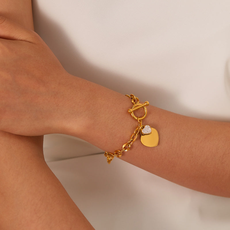 Minimalist Heart Bracelet for Women - Titanium Steel European Jewelry | Elegant Everyday Chain