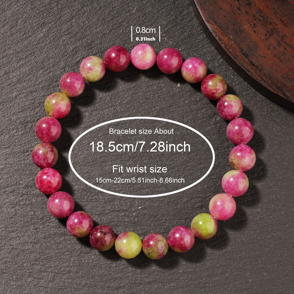 Natural Stone Crystal Bracelet Pink Tourmaline for Love