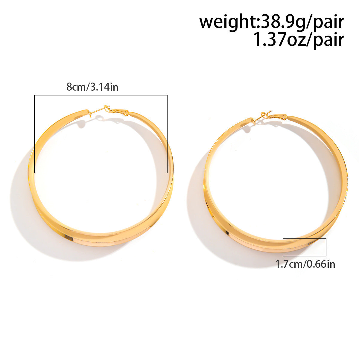 Exaggerated Metal Large Hoop Earrings for Women Fashion Show Round Hollow Shiny Alloy Earrings