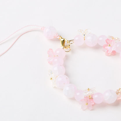 Osmanthus Cherry Blossom & Tassel Glass Bag Charm