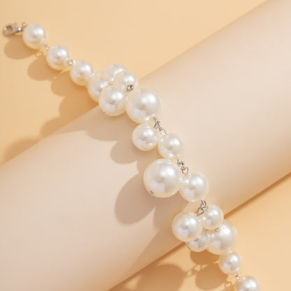 Light Luxury French Retro Imitation Pearl Necklace for Women Punk Style Necklace