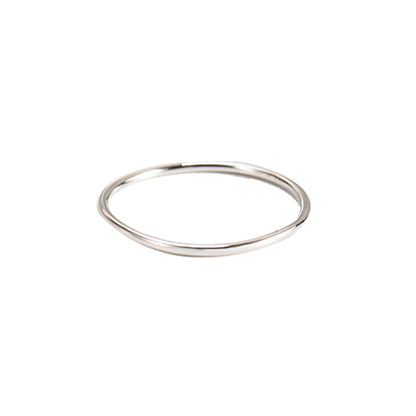 Fashion S925 Sterling Plain Band Silver Ring Smooth Line Simple Thin Ring for Women Index Finger Ring Tail Ring Silver Jewelry