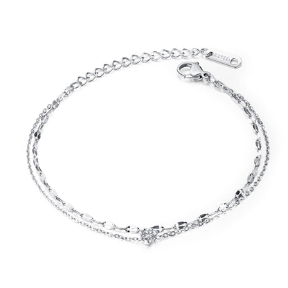 Zircon Titanium Steel Bracelet for Girls - Minimalist Dainty Hand Chain, Trendy Ins Fashion Jewelry