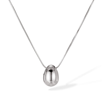 Teardrop Pendant Titanium Steel Necklace for Women - Minimalist Dainty Stainless Steel Jewelry | Trendy Versatile Layering Chain